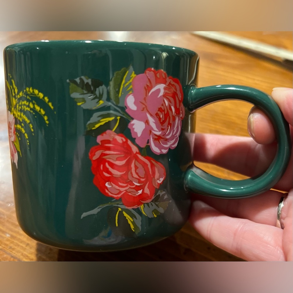 Starbucks Mug Floral Green Ceramic Holiday 2018 12 oz Bando Red & Pink Rose - Picture 11 of 11